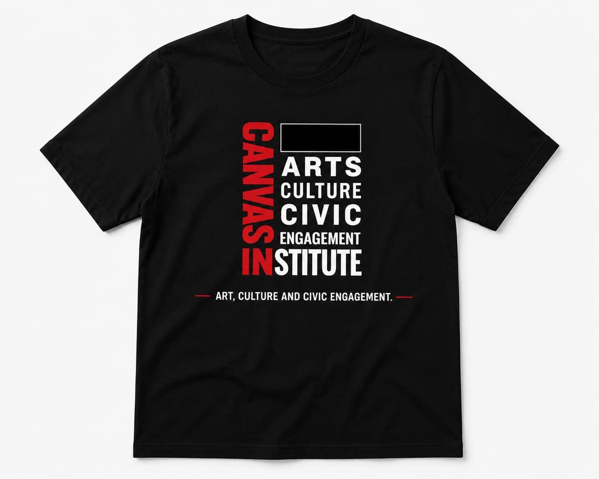 Black Canvas Institute branded short-sleeve T-shirt.